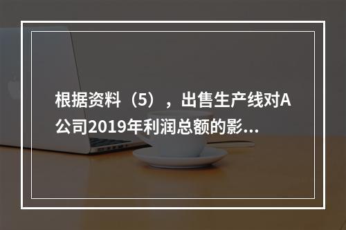 根据资料（5），出售生产线对A公司2019年利润总额的影响金