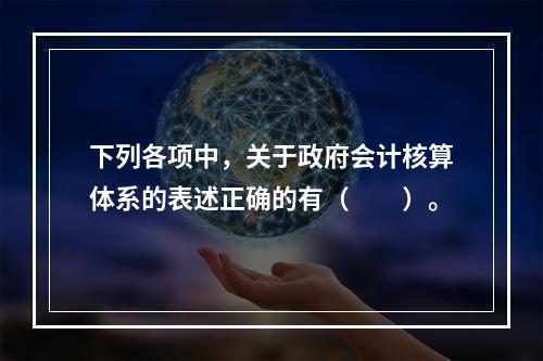 下列各项中，关于政府会计核算体系的表述正确的有（　　）。