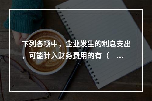 下列各项中，企业发生的利息支出，可能计入财务费用的有（　）。