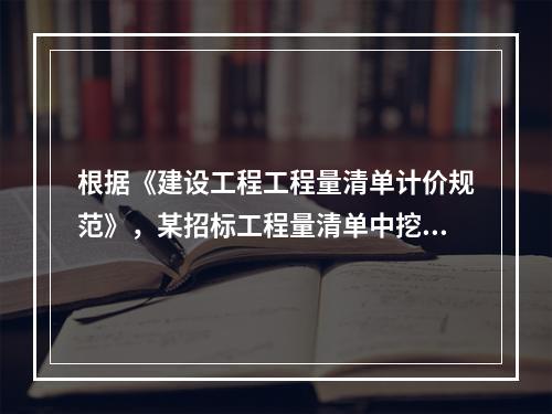 根据《建设工程工程量清单计价规范》，某招标工程量清单中挖沟槽