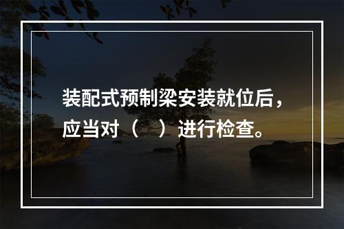 装配式预制梁安装就位后，应当对（　）进行检查。