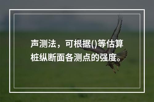 声测法，可根据()等估算桩纵断面各测点的强度。