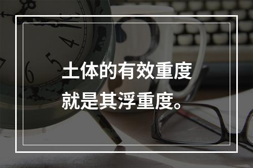 土体的有效重度就是其浮重度。