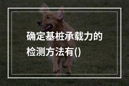 确定基桩承载力的检测方法有()