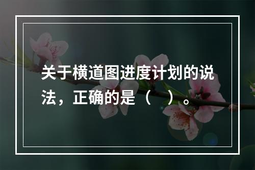 关于横道图进度计划的说法，正确的是（　）。