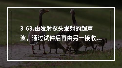 3-63.由发射探头发射的超声波，通过试件后再由另一接收探头