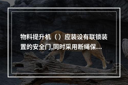 物料提升机（ ）应装设有联锁装置的安全门,同时采用断绳保护装