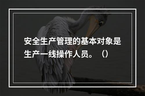 安全生产管理的基本对象是生产一线操作人员。（）