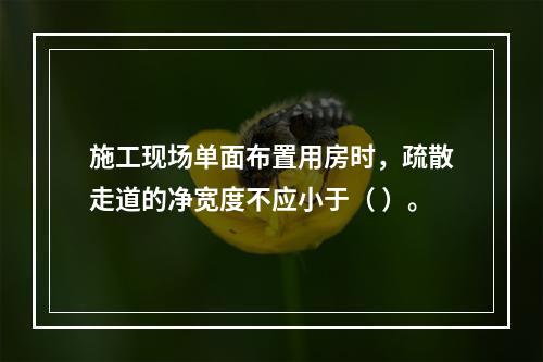 施工现场单面布置用房时，疏散走道的净宽度不应小于（ ）。