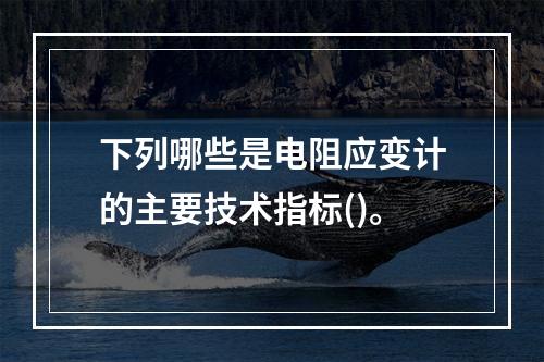 下列哪些是电阻应变计的主要技术指标()。