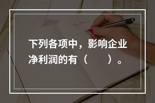 下列各项中，影响企业净利润的有（　　）。