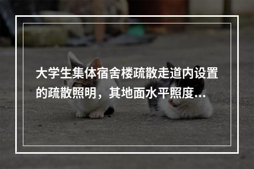 大学生集体宿舍楼疏散走道内设置的疏散照明，其地面水平照度不应