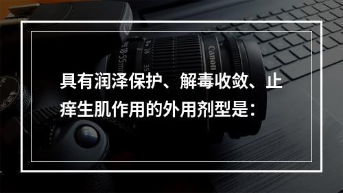 具有润泽保护、解毒收敛、止痒生肌作用的外用剂型是：