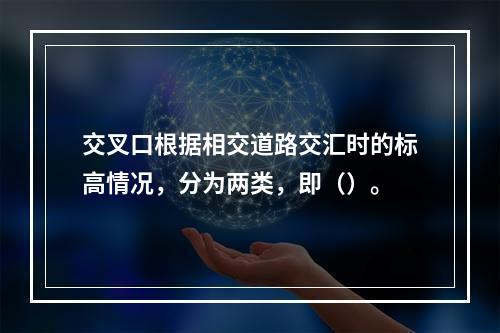 交叉口根据相交道路交汇时的标高情况，分为两类，即（）。