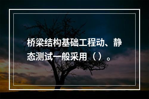 桥梁结构基础工程动、静态测试一般采用（ ）。