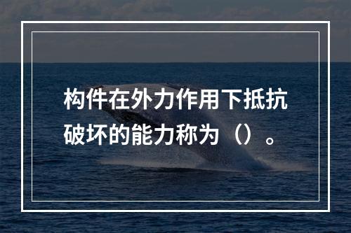 构件在外力作用下抵抗破坏的能力称为（）。