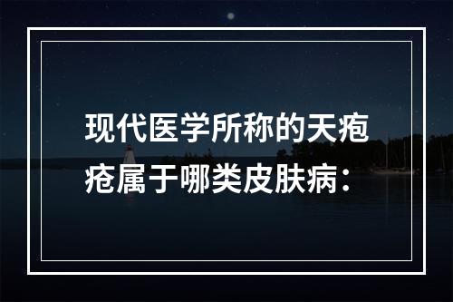 现代医学所称的天疱疮属于哪类皮肤病：