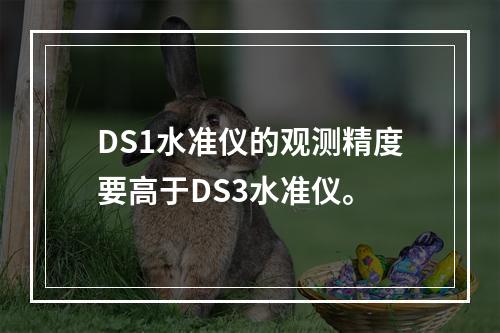 DS1水准仪的观测精度要高于DS3水准仪。