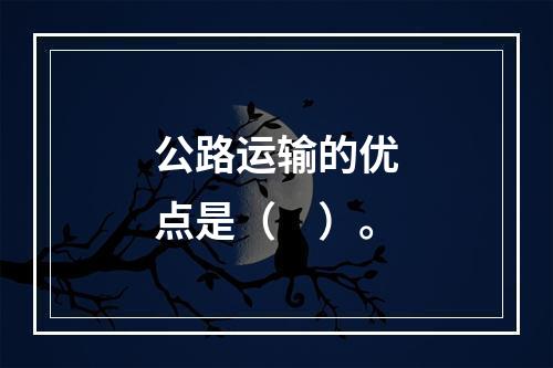 公路运输的优点是（　）。