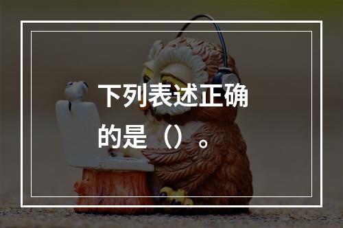 下列表述正确的是（）。