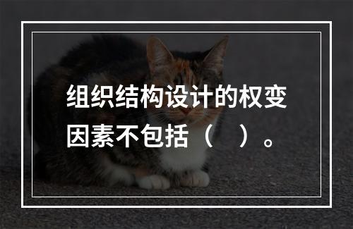 组织结构设计的权变因素不包括（　）。