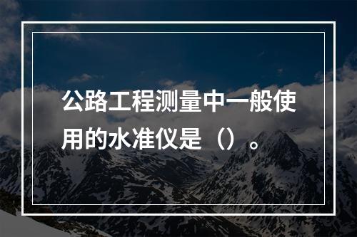 公路工程测量中一般使用的水准仪是（）。