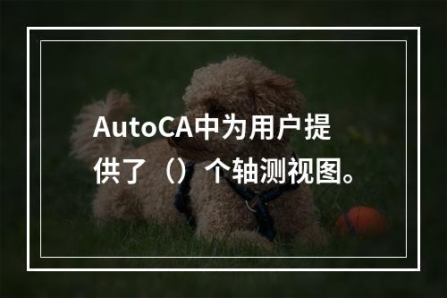 AutoCA中为用户提供了（）个轴测视图。