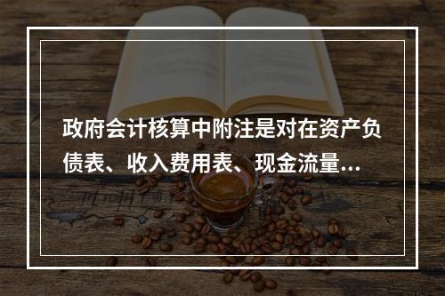 政府会计核算中附注是对在资产负债表、收入费用表、现金流量表等