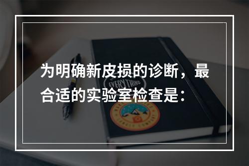 为明确新皮损的诊断，最合适的实验室检查是：