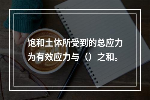 饱和土体所受到的总应力为有效应力与（）之和。