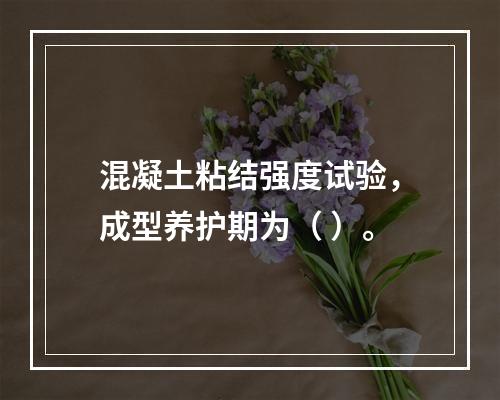 混凝土粘结强度试验，成型养护期为（ ）。