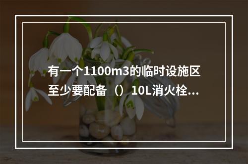 有一个1100m3的临时设施区至少要配备（）10L消火栓。