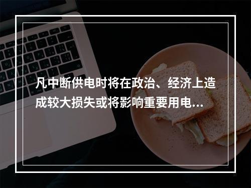 凡中断供电时将在政治、经济上造成较大损失或将影响重要用电单位