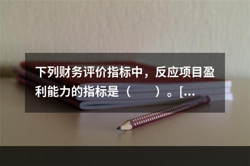 下列财务评价指标中，反应项目盈利能力的指标是（　　）。[2