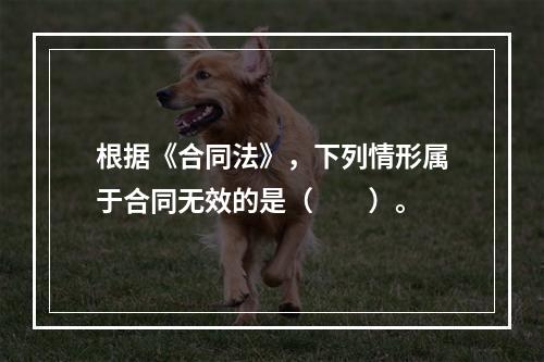 根据《合同法》，下列情形属于合同无效的是（　　）。