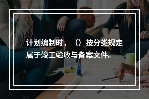 计划编制时，（）按分类规定属于竣工验收与备案文件。