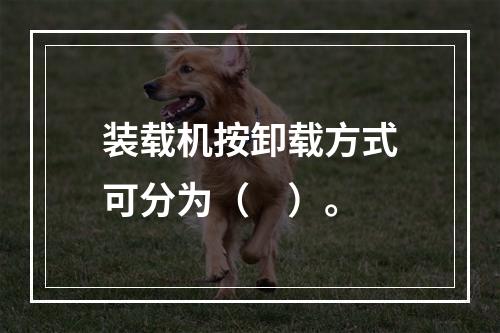 装载机按卸载方式可分为（　）。