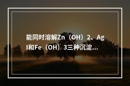 能同时溶解Zn（OH）2、AgI和Fe（OH）3三种沉淀的