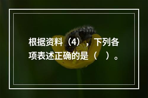 根据资料（4），下列各项表述正确的是（　）。