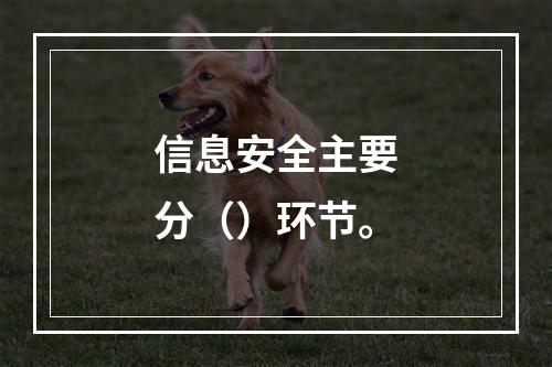 信息安全主要分（）环节。