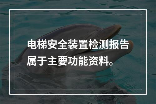 电梯安全装置检测报告属于主要功能资料。