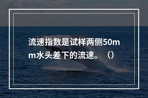 流速指数是试样两侧50mm水头差下的流速。（）