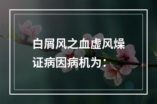 白屑风之血虚风燥证病因病机为：