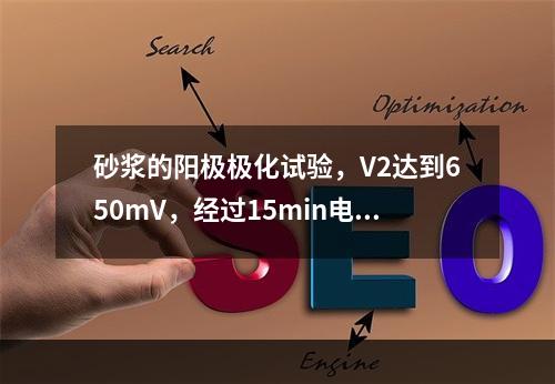 砂浆的阳极极化试验，V2达到650mV，经过15min电位跌