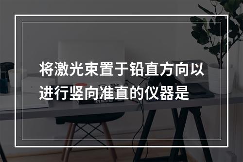 将激光束置于铅直方向以进行竖向准直的仪器是