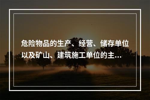 危险物品的生产、经营、储存单位以及矿山、建筑施工单位的主要负