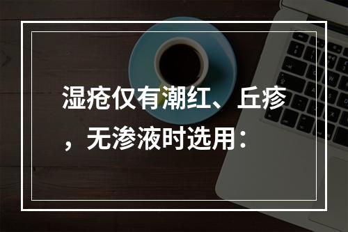 湿疮仅有潮红、丘疹，无渗液时选用：