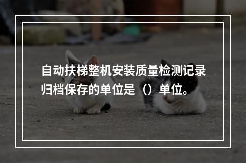 自动扶梯整机安装质量检测记录归档保存的单位是（）单位。