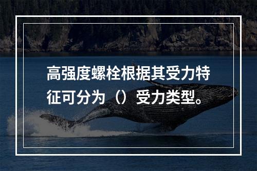 高强度螺栓根据其受力特征可分为（）受力类型。