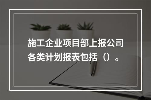 施工企业项目部上报公司各类计划报表包括（）。